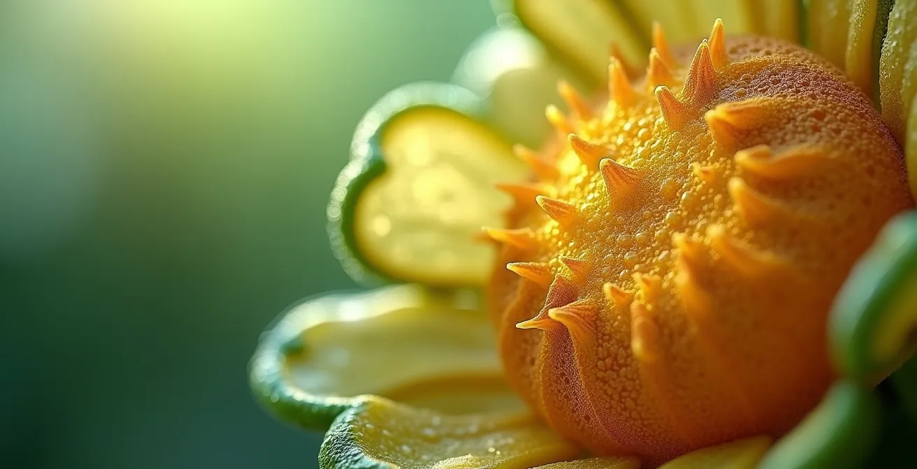 Vue microscopique de tissus végétaux embryonnaires montrant la structure cellulaire complexe