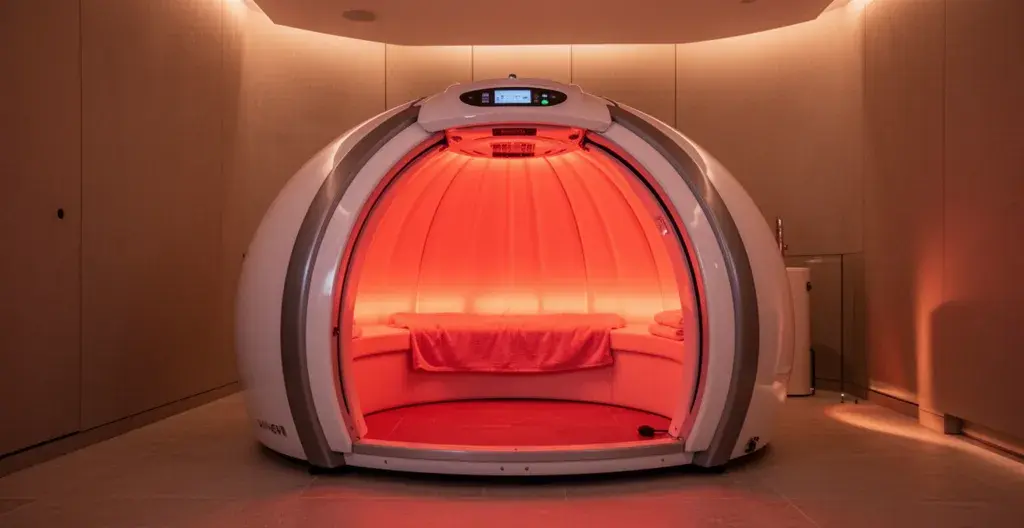 Dôme infrathérapie professionnel émettant lumière infrarouge douce